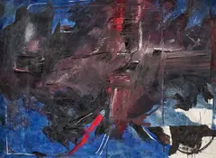 Piero Ruggeri, Grande paesaggio blu, 1971, oil on canvas