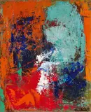 Alfredo Chighine, Figura celeste su fondo rosso