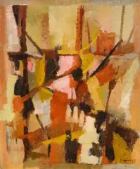 Giuseppe Ajmone, Un cespuglio, 1955, oil on canvas