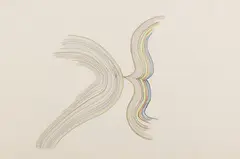 Mario Ceroli, Onde gravitazionali, 2017, canvas tesa on panel dipinta con pastelli colorati