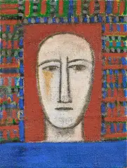 Senza titolo by Mimmo Paladino, 2024, mixed media on canvas di juta, offered May 2026
