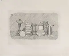 Giorgio Morandi, Natura morta con la tazzina bianca a sinistra, 1930, etching