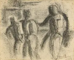 Figure by Gino Rossi, 1925, pastel and watercolour on paper applicata on faesite, offered Nov 2025