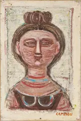 Massimo Campigli, Busto, 1964, oil on canvas