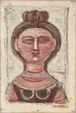 Massimo Campigli, Busto, 1964, oil on canvas