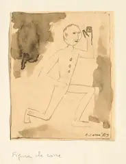 Carlo Carrà, Figura che corre, 1913, inchiostro acquerellato on paper