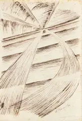 Casa + luce + cielo by Luigi Russolo, 1912, inchiostro on paper, offered Nov 2025