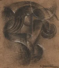 Gino Severini, Ritratto femminile, 1913, Carboncino