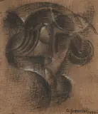 Gino Severini, Ritratto femminile, 1913, Carboncino