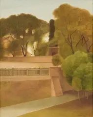 Antonio Donghi, Paesaggio (Palatino), 1928, oil on canvas