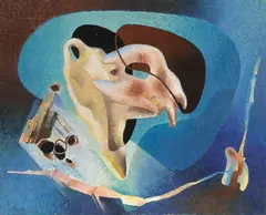 Enrico Prampolini, Rarefazione siderale, 1940, oil on panel
