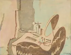 Enrico Prampolini, La toeletta rosa, 1945, oil on panel