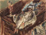 Filippo de Pisis, Pesci e bicchiere, 1933, oil on canvas