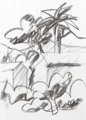 Senza titolo by Salvo, charcoal on paper, offered Nov 2025