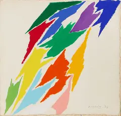 Piero Dorazio, Senza titolo, 1973, watercolour on paper applicata on canvas