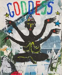 Goddess by Rotella, 1990, décollage and acrylic on canvas, offered Nov 2025