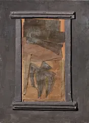 Roberto Crippa, Totem, 1958, collage and ferro on panel