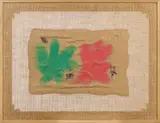 Salvatore Emblema, Senza titolo, 1966, terra colorata on canvas di juta
