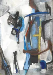 Pescatore by Giuseppe Santomaso, 1955, mixed media on paper, offered Nov 2025
