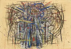 Senza titolo by Tancredi Parmeggiani, 1951, mixed media on paper, offered Nov 2025