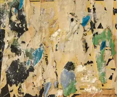 Rotella, Senza titolo, 1954, décollage on card