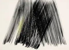 Hans Hartung, P1967-A35, 1967, inchiostro di ink and pastel on carton baryté