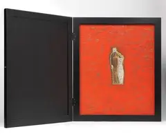 Mimmo Paladino, Senza titolo, 1998, oil and mixed media on panel in cassetta di legno