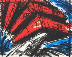 Costruzione immagine per l'avvenire AH-BAN-9H by Vinicio Berti, 1986, acrylic on canvas, offered Nov 2025
