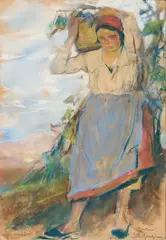 Silvio Bicchi, Autunno, pastel and mixed media on paper