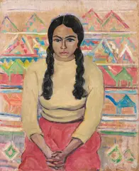 Beduina a Tunisi by Moses Levy, 1929, oil on compensato, offered Oct 2025
