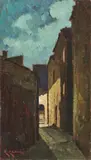 Renuccio Renucci, Notturno, oil on compensato