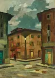 Vecchia città by Renato Natali, oil on panel, offered Oct 2025