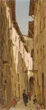 Giovanni Lomi, Vicolo, oil on compensato