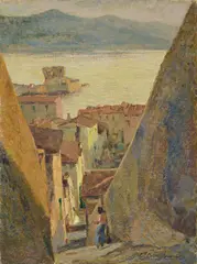 Isola d'Elba by Carlo Domenici, 1945, oil on canvas, offered Oct 2025