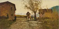 Casolare con figure by Ferruccio Rontini, 1937, oil on canvas, offered Oct 2025