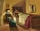 Cafiero Filippelli, Il reggicalze, oil on faesite