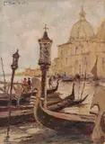 Carlo Domenici, Venezia, oil on panel
