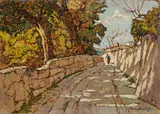 Gino Romiti, Strada, oil on faesite