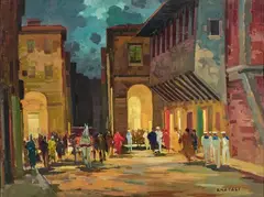Vecchia Livorno by Renato Natali, oil on panel, offered Oct 2025