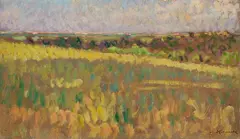 Giorgio Kienerk, Studio di paesaggio (Fauglia), oil on compensato