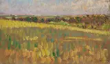 Giorgio Kienerk, Studio di paesaggio (Fauglia), oil on compensato
