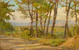 Francesco Gioli, Paesaggio, oil on cardboard