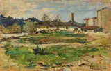 Luigi Michelacci, La vecchia fornace, oil on cardboard