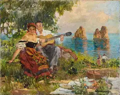 Cipriano Mannucci, La canzone del mare, oil on canvas