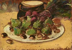 Natura morta by Giovanni Bartolena, oil on panel, offered Oct 2025