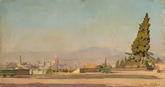 Sole d'inverno (Firenze dal Piazzale Michelangelo) by Llewelyn Lloyd, 1934, oil on panel, offered Oct 2025