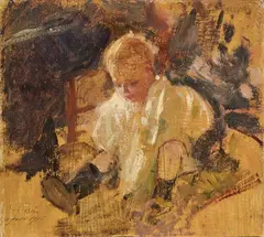 Il nipote dell'artista by Cesare Ciani, 1916, oil on cardboard, offered Oct 2025