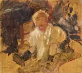 Cesare Ciani, Il nipote dell'artista, 1916, oil on cardboard