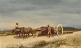Andrea Markò, Bufalari nella Reale tenuta di San Rossore, 1889, oil on canvas