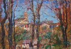 Leonardo Bistolfi, Paese, oil on panel